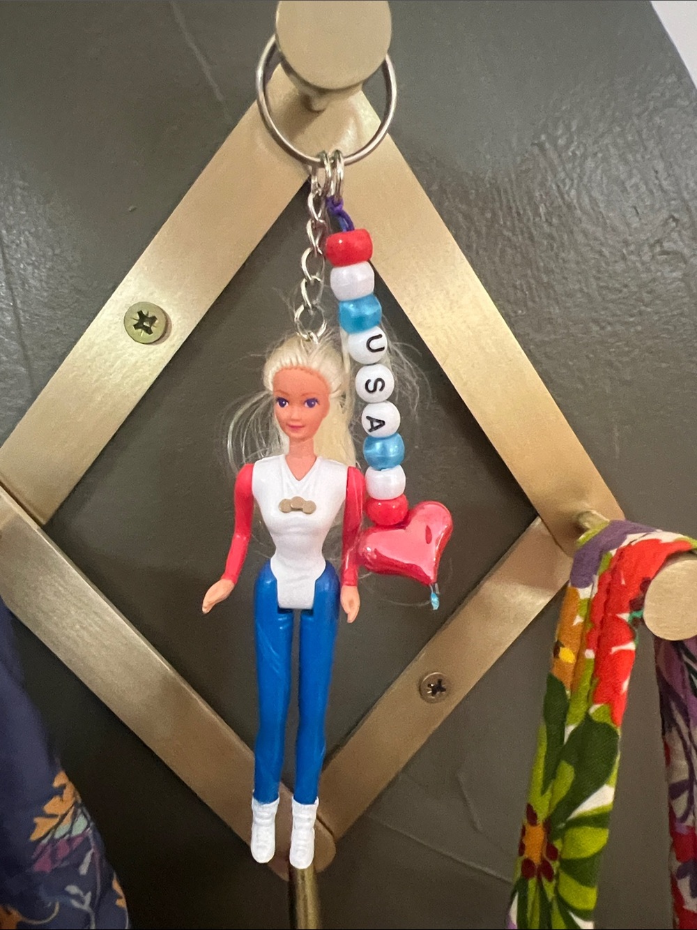USA VINTAGE BARBIE KEYCHAIN BAG CHARM